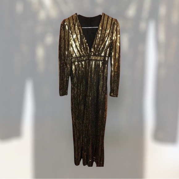 Black and Gold wide leg jumpsuit - Picture 1 of 15